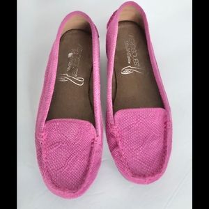 Aerosoles Hot Pink Leather Snakeskin print flats